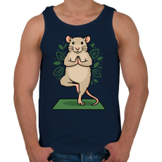 PRINTFASHION Rat yoga - Férfi atléta - Sötétkék