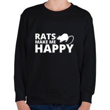 PRINTFASHION Rats make me happy - Gyerek pulóver - Fekete gyerek pulóver, kardigán