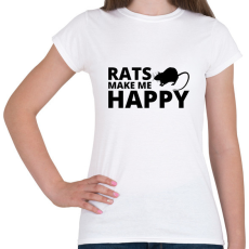 PRINTFASHION Rats make me happy - Női póló - Fehér