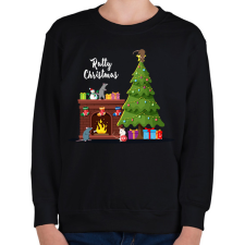 PRINTFASHION Ratty Christmas - Gyerek pulóver - Fekete gyerek pulóver, kardigán