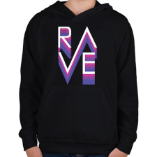 PRINTFASHION Rave - Gyerek kapucnis pulóver - Fekete gyerek pulóver, kardigán
