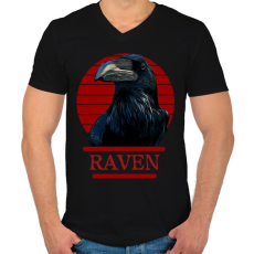 PRINTFASHION Raven - Férfi V-nyakú póló - Fekete