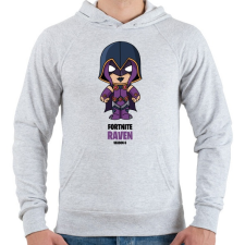 PRINTFASHION Raven - Fortnite Season 6 - Férfi kapucnis pulóver - Sport szürke férfi pulóver, kardigán