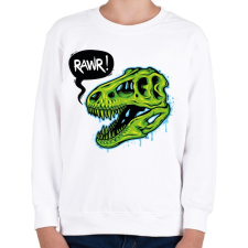 PRINTFASHION Rawr - Dinoszaurusz koponya - Gyerek pulóver - Fehér gyerek pulóver, kardigán