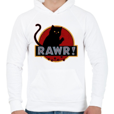 PRINTFASHION Rawr - Férfi kapucnis pulóver - Fehér férfi pulóver, kardigán