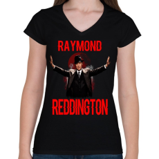 PRINTFASHION RAYMOND REDDINGTON - Női V-nyakú póló - Fekete