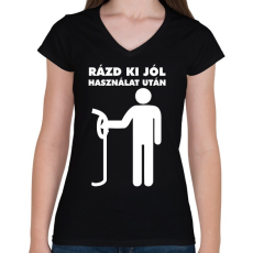 PRINTFASHION Rázd ki jól! - Női V-nyakú póló - Fekete