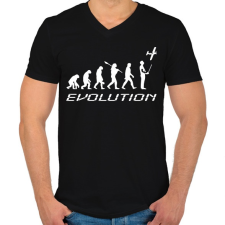 PRINTFASHION RC Evolúció fehér - Férfi V-nyakú póló - Fekete férfi póló