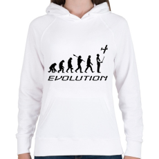 PRINTFASHION RC-Evolúció fekete - Női kapucnis pulóver - Fehér