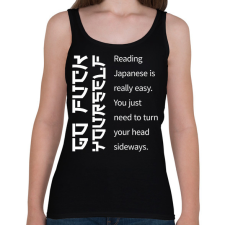 PRINTFASHION Reading Japanese is really easy - white - Női atléta - Fekete női trikó