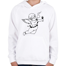 PRINTFASHION Real Cupido - Gyerek kapucnis pulóver - Fehér
