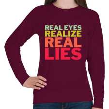 PRINTFASHION Real Eyes Realize Real Lies - Női pulóver - Bordó női pulóver, kardigán