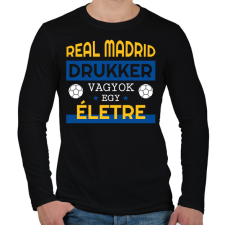 PRINTFASHION Real Madrid drukker - Férfi hosszú ujjú póló - Fekete férfi póló