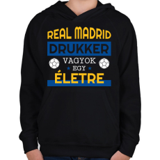 PRINTFASHION Real Madrid drukker - Gyerek kapucnis pulóver - Fekete