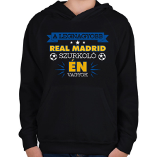 PRINTFASHION Real Madrid szurkoló - Gyerek kapucnis pulóver - Fekete