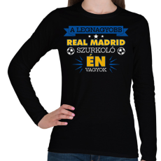 PRINTFASHION Real Madrid szurkoló - Női hosszú ujjú póló - Fekete