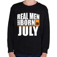 PRINTFASHION Real Men are Born In July - Gyerek pulóver - Fekete