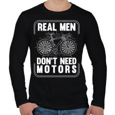 PRINTFASHION Real men - Férfi hosszú ujjú póló - Fekete