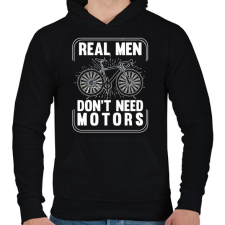 PRINTFASHION Real men - Férfi kapucnis pulóver - Fekete férfi pulóver, kardigán