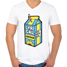 PRINTFASHION Real Music - Férfi V-nyakú póló - Fehér