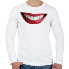 PRINTFASHION Real smile - Férfi hosszú ujjú póló - Fehér férfi póló