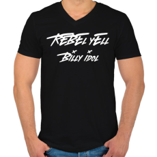 PRINTFASHION REBEL YELL 2 - Férfi V-nyakú póló - Fekete
