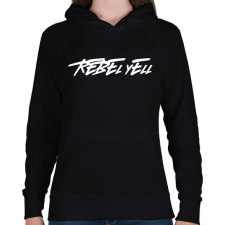 PRINTFASHION REBEL YELL - Női kapucnis pulóver - Fekete női pulóver, kardigán