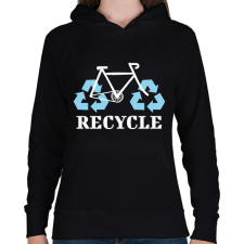 PRINTFASHION Recycle - Női kapucnis pulóver - Fekete női pulóver, kardigán