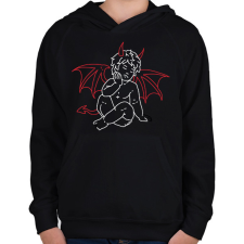 PRINTFASHION red&black 2 - Gyerek kapucnis pulóver - Fekete gyerek pulóver, kardigán