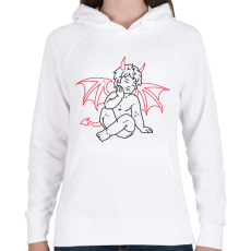 PRINTFASHION red&black 2 - Női kapucnis pulóver - Fehér