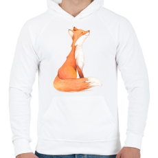 PRINTFASHION Red Fox - Férfi kapucnis pulóver - Fehér