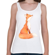 PRINTFASHION Red Fox - Női atléta - Fehér női trikó