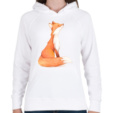 PRINTFASHION Red Fox - Női kapucnis pulóver - Fehér női pulóver, kardigán