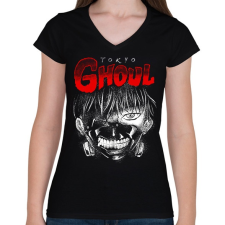 PRINTFASHION Red Ghoul - Női V-nyakú póló - Fekete női póló
