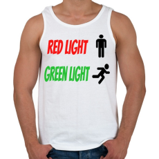PRINTFASHION Red light - Green light - Férfi atléta - Fehér