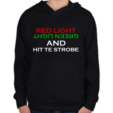 PRINTFASHION Red light - Green light - Gyerek kapucnis pulóver - Fekete gyerek pulóver, kardigán