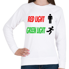 PRINTFASHION Red light - Green light - Női pulóver - Fehér