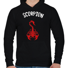 PRINTFASHION red scorpion - Férfi kapucnis pulóver - Fekete férfi pulóver, kardigán