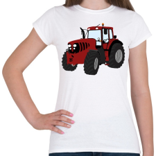 PRINTFASHION Red traktor - Női póló - Fehér női póló