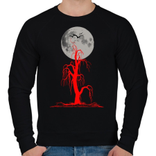 PRINTFASHION red tree and moon - Férfi pulóver - Fekete férfi pulóver, kardigán