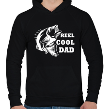 PRINTFASHION Reel Cool Dad  - Férfi kapucnis pulóver - Fekete férfi pulóver, kardigán