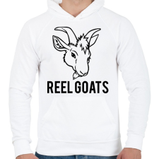 PRINTFASHION Reel Goats - Férfi kapucnis pulóver - Fehér férfi pulóver, kardigán