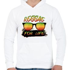 PRINTFASHION Reggae for life - Férfi kapucnis pulóver - Fehér