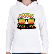 PRINTFASHION Reggae for life - Női kapucnis pulóver - Fehér női pulóver, kardigán