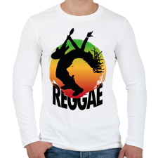 PRINTFASHION Reggae gitáros - Férfi hosszú ujjú póló - Fehér férfi póló