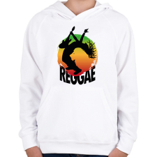 PRINTFASHION Reggae gitáros - Gyerek kapucnis pulóver - Fehér gyerek pulóver, kardigán