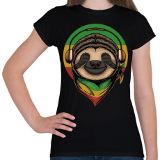 PRINTFASHION Reggae lajhár - Női póló - Fekete