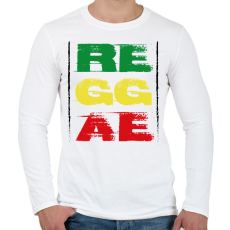 PRINTFASHION Reggae music - Férfi hosszú ujjú póló - Fehér