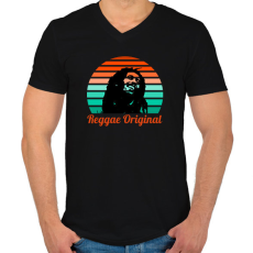 PRINTFASHION Reggae Original - Férfi V-nyakú póló - Fekete