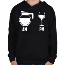 PRINTFASHION Reggel - Este Fekete - Gyerek kapucnis pulóver - Fekete gyerek pulóver, kardigán